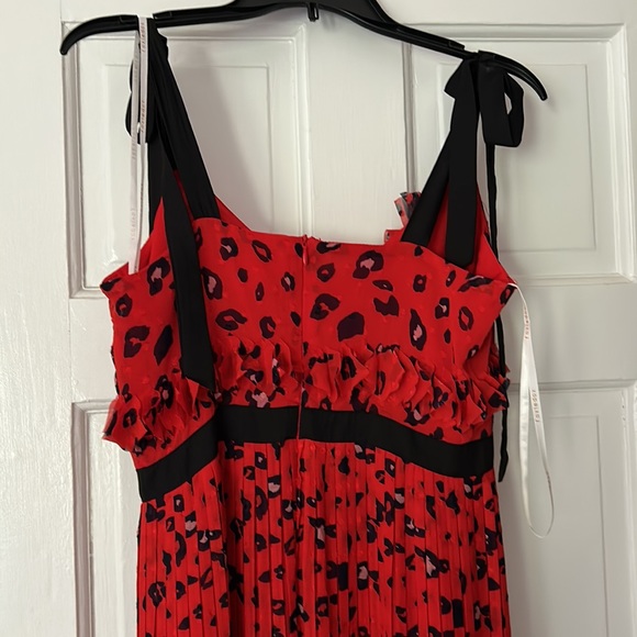 NWOT FOXIEDOX RED/NAVY TIERED MAXI DRESS - SIZE SMALL - Picture 5 of 6